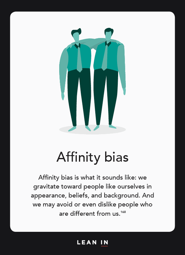 Front of card: Affinity bias